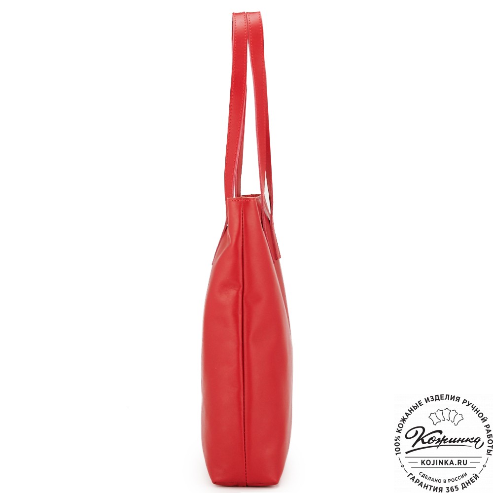 Женская кожаная сумка "Монреаль Нью" (красная гладкая кожа)